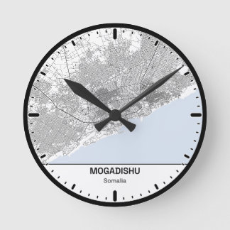 Relógio Redondo Horloge Ronde Mogadishu Clock City Line Art