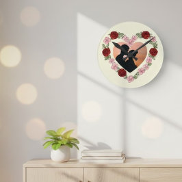 Relógio Redondo Horloge Ronde Photo Personnalisée – Cœur Floral
