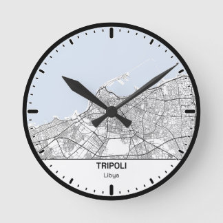 Relógio Redondo Horloge Ronde Tripoli Clock City Line Art