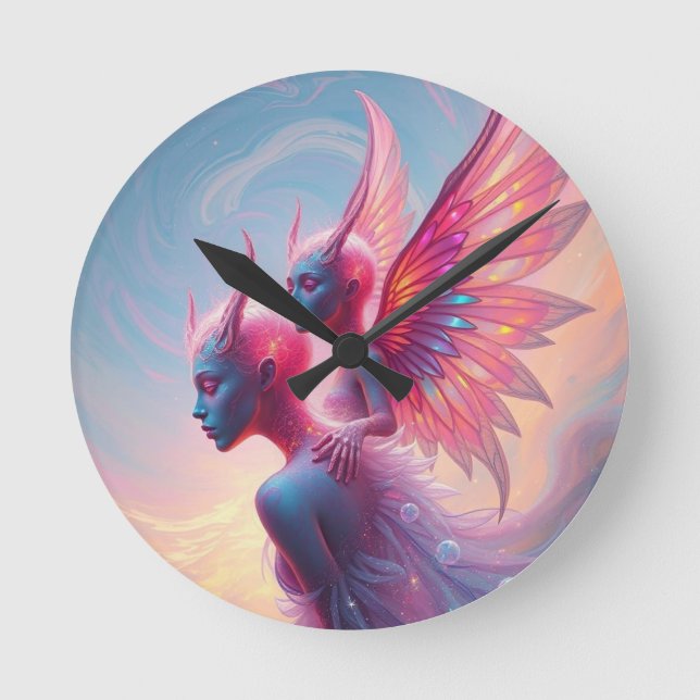 Relógio Redondo Hüterinnen des Himmels – Elara & Vireya (Frente)