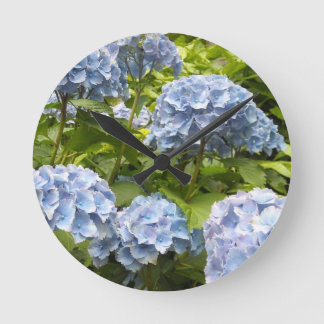 Relógio Redondo Hydrangeas azuis profundos