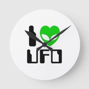 Relógio Redondo I Alienígena Heart UFO