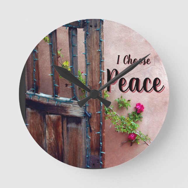 Relógio Redondo I Choose Peace Round Clock (Frente)
