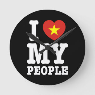 Relógio Redondo I Heart (Love) My Viet Pessoas