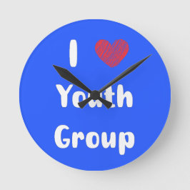 Relógio Redondo I Heart Youth Group Wall Clock