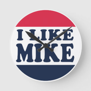 RELÓGIO REDONDO I-LIKE-MIKE-BUTTON
