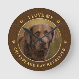 Relógio Redondo I Love My Chesapeake Bay Retriever Wall Clock