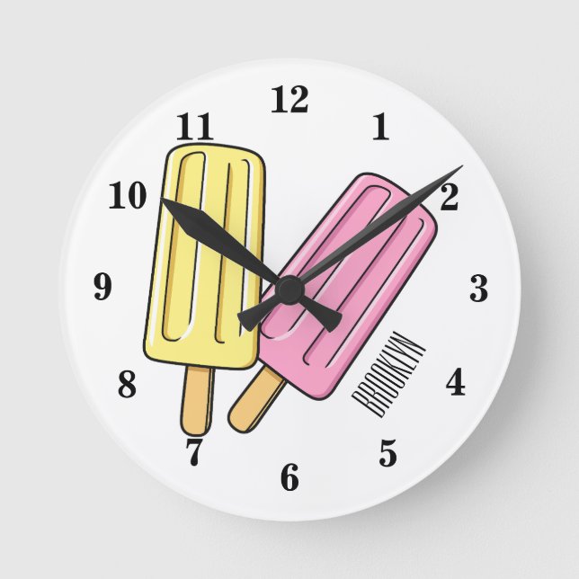 Relógio Redondo Ice pop cartoon (Frente)