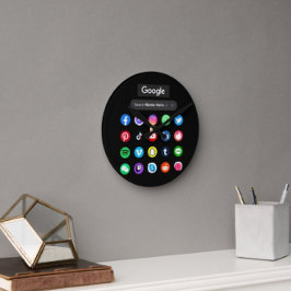 Relógio Redondo Ícones da mídia social de tendência Bar de pesquis