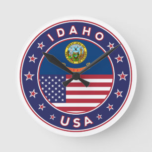 Relógio Redondo Idaho, Idaho EUA, adesivo de Idaho