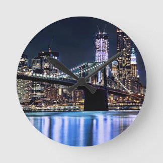 Relógio Redondo Ideia da reflexão da ponte de Brooklyn de New York