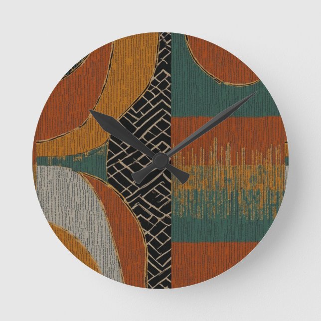 Relógio Redondo Ilha Caribe Africana de Luxo, sofisticada (Frente)