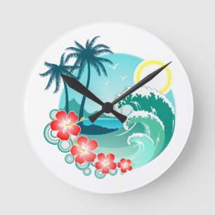 Relógio Redondo Ilha havaiana 2