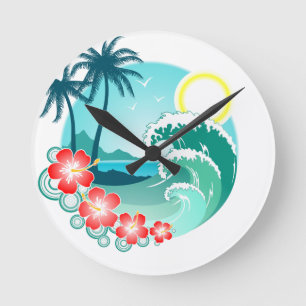 Relógio Redondo Ilha Havaiana 2