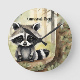 Relógio Redondo Ilha Personalizada Raccoon
