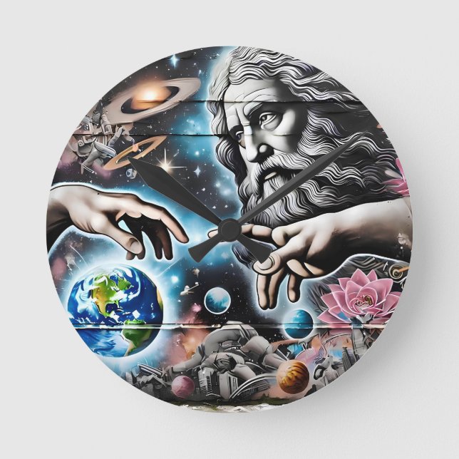 Relógio Redondo  illustration of god creating the universe (Frente)