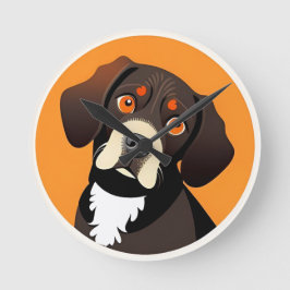 Relógio Redondo Ilustração de desenho bonitinho de uma pãozinha