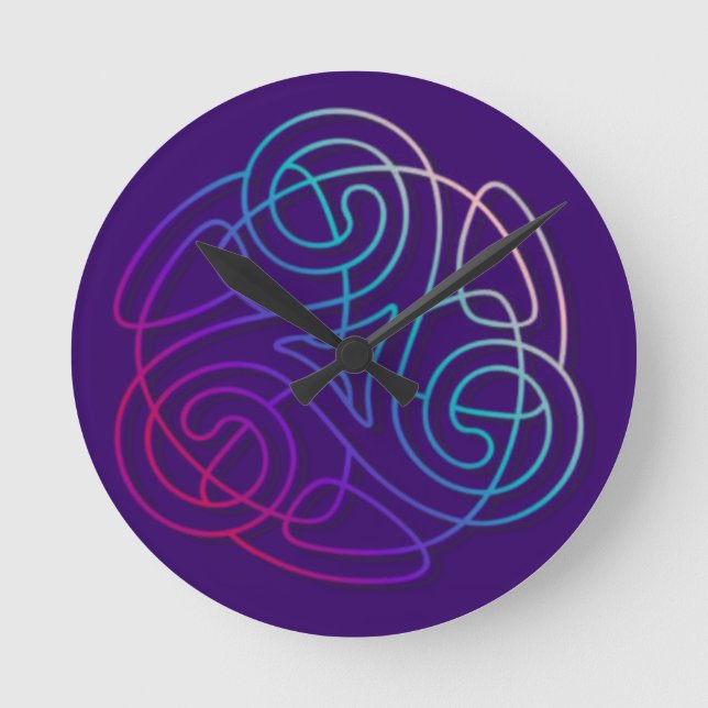 Relógio Redondo Imagem colorida triskele (Frente)