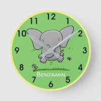 Imagem de desenho animado de elefante de bebê feli