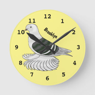 Relógio Redondo Imagem de desenho animado do pombo-escudo-saxão