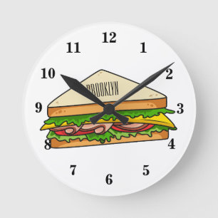 Relógio Redondo Imagem de desenhos em Sandwich