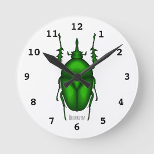 Relógio Redondo Imagem do inseto Mecynorhina torquata
