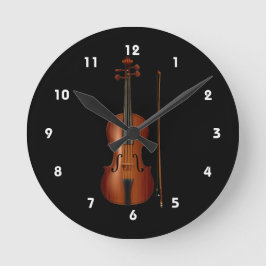 Relógio Redondo Imagem realista do VIolin e do arco