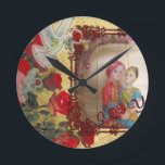Relógio Redondo Impressão de Arte Gráfica Doll de Casamento<br><div class="desc">A Impressão de Arte Gráfica Doll de Casamento Celebra o Amor com Nosso "Retrato Doll de Casamento" Apresentando nossa Impressão de Arte Gráfica Doll de Casamento, com bela ilustração da noiva e bonecas de noivo do Sul da Ásia. Este trabalho de arte charmoso é colocado contra um pano de fundo...</div>