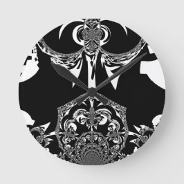 Relógio Redondo Impressão de Arte Negra e Branca Africano