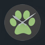 Relógio Redondo Impressão de Paw<br><div class="desc">Design de impressão de plataforma divertida para amantes de os animais!</div>