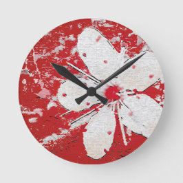 Relógio Redondo Impressão floral de cereja Sakura