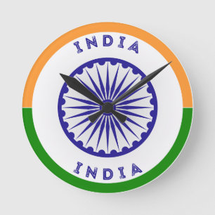 Relógio Redondo Índia Ashoka Chakra Circle Shape
