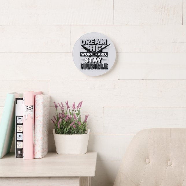 Relógio Redondo Inspirational & Motivational Typography Quote Art (Sala de leitura)