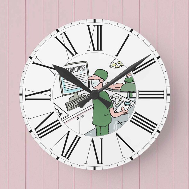 Relógio Redondo Instruções de verificação do cirurgião na tela (Criador carregado)