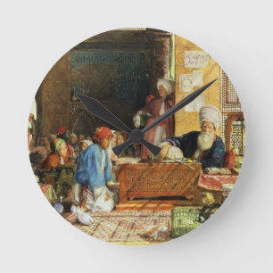 Relógio Redondo Interior de uma escola, o Cairo, 1890 (w/c) (veja