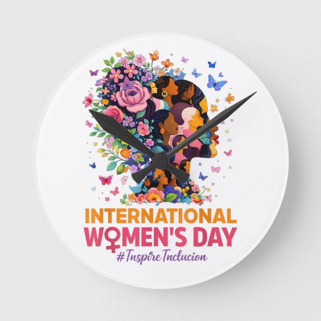 Relógio Redondo International Women's Day (Frente)