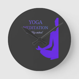 Relógio Redondo Ioga e Meditação por uma Mente Saudável