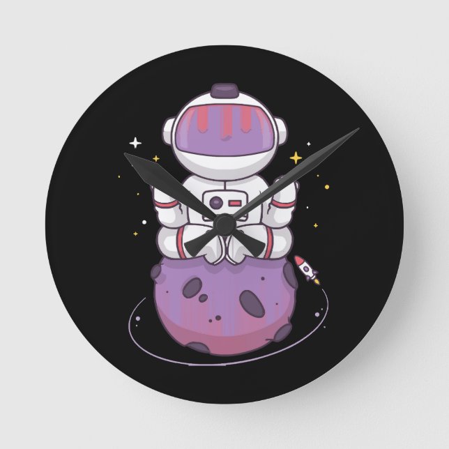Relógio Redondo Ioga Espacial  (Frente)