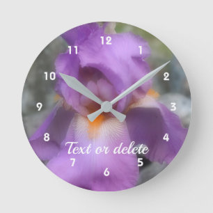 Relógio Redondo Íris Flor de Lavanda com Barba Personalizada