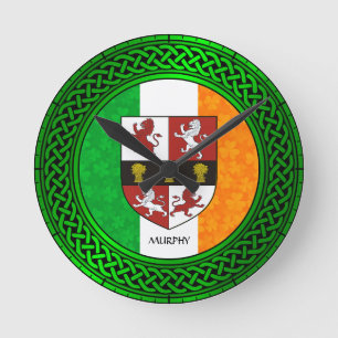 Relógio Redondo Irish Shamrock Flag - Murphy