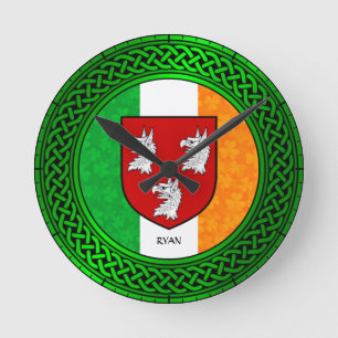 Relógio Redondo Irish Shamrock Flag - Ryan