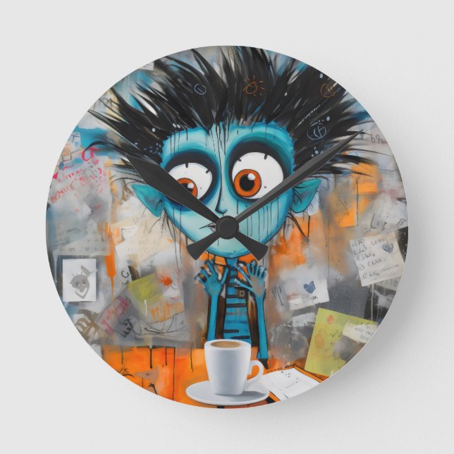 Relógio Redondo Irodovi x Inkwell Segunda-feira de manhã chorona (Frente)
