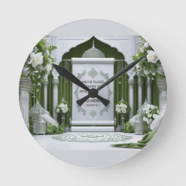 Relógio Redondo Islamic Bridal Wall Clock
