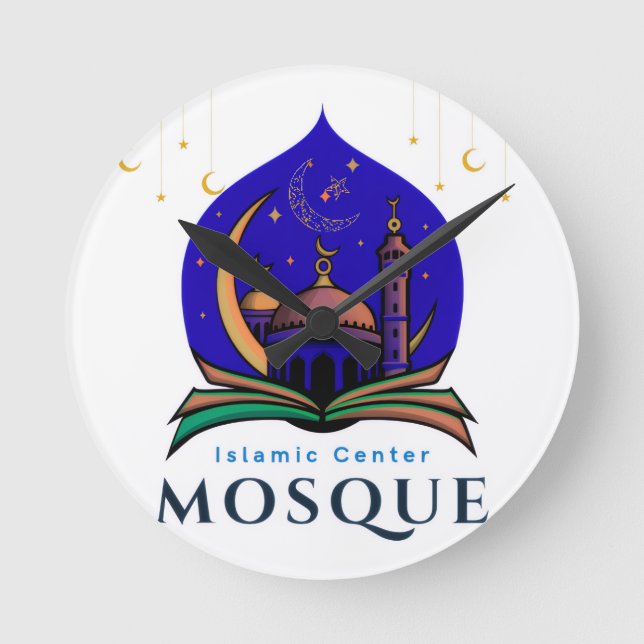 Relógio Redondo Islamic Center Mosque – Decorative Wall Clock (Frente)