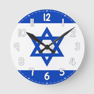 Relógio Redondo Israel Flag Wall Clock - Flag of Israel