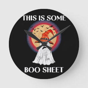Relógio Redondo Isto É Alguma Folha de Boo Halloween Fantasma Dive