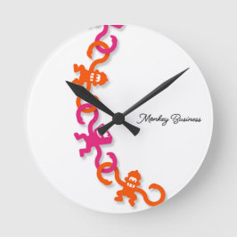 Relógio Redondo It's time for Monkey Business Round Wall Clock