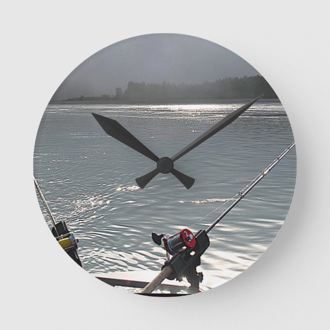 Relógio Redondo Já Não Há Trabalho De Pesca (Frente)