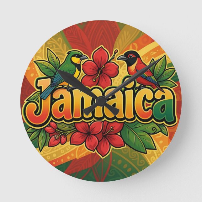 Relógio Redondo Jamaica dreams  (Frente)