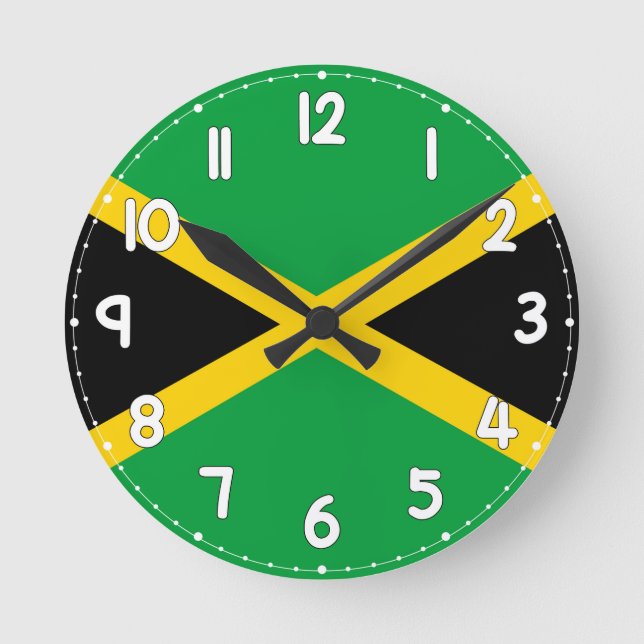 Relógio Redondo Jamaica Flag Wall Clock - flag of jamaica (Frente)